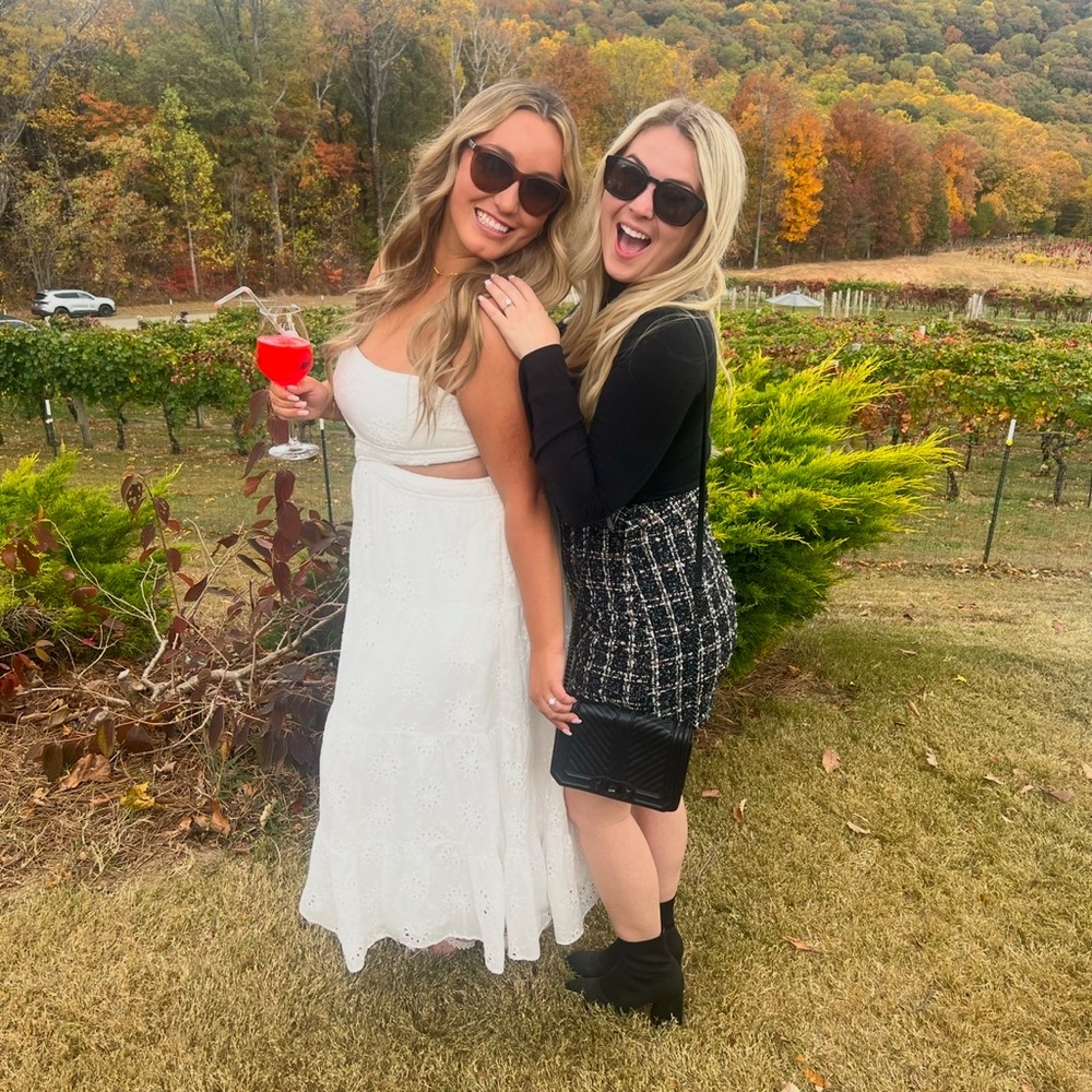 Chic White Lace Dress and Black Tweed Dress